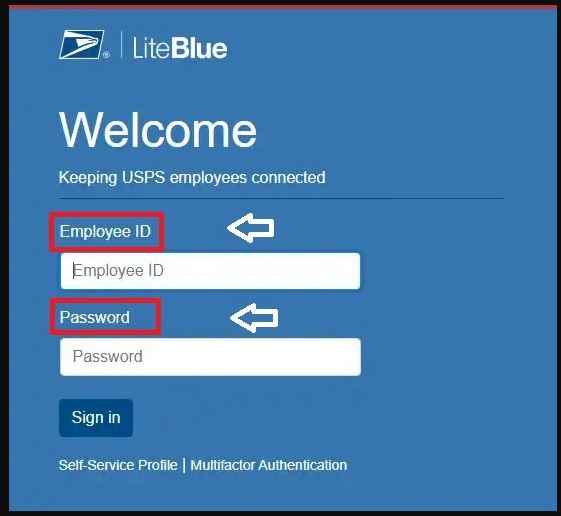 LiteBlue USPS Login page